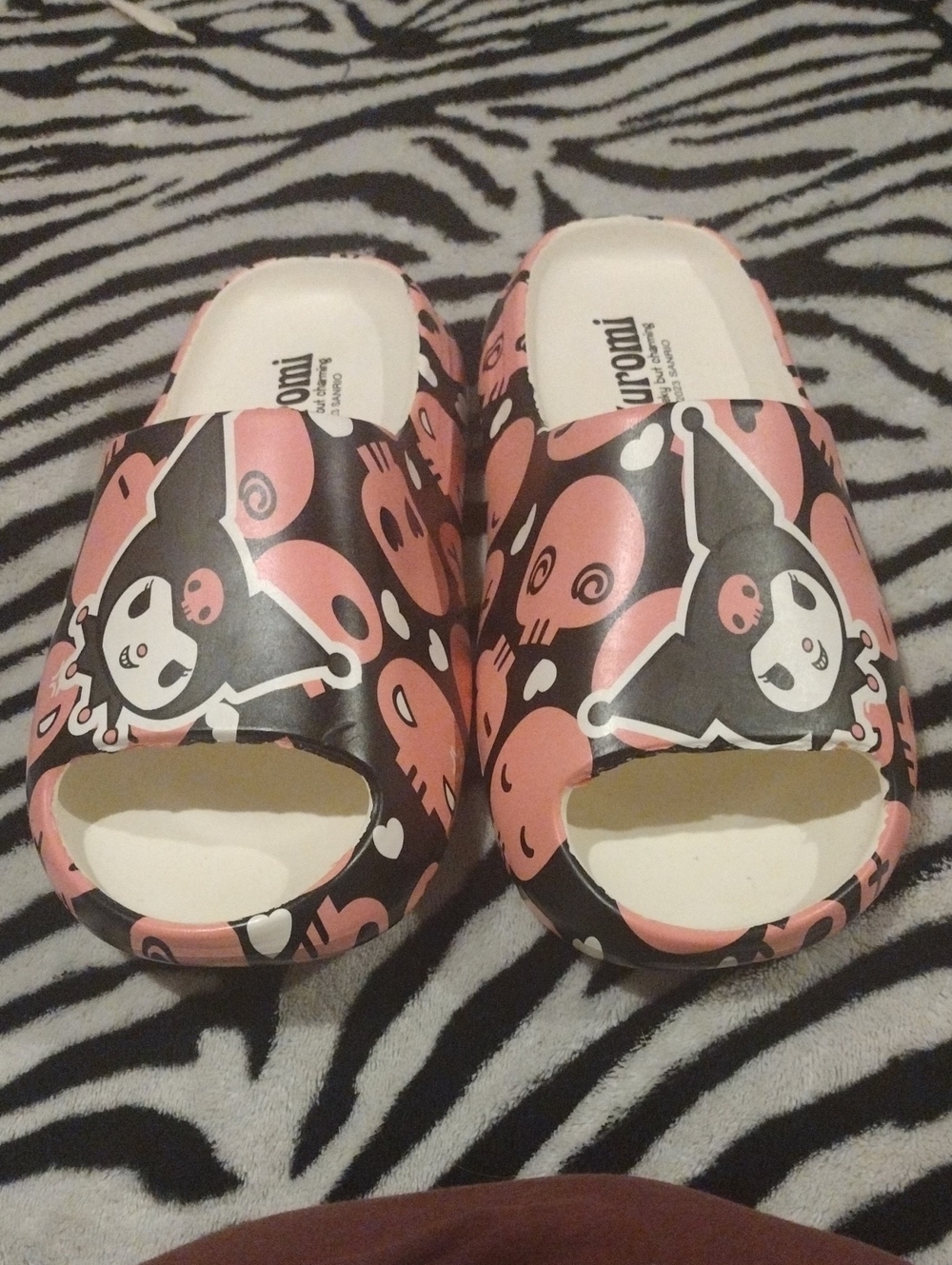 Sanrio Black & Pink Kuromi Slide Sandals